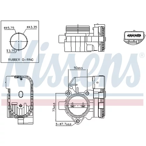 Hrdlo škrtiacej klapky NISSENS 955006 - obr. 6