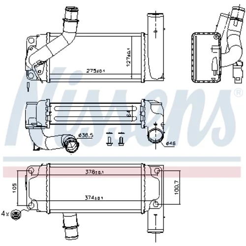 Chladič plniaceho vzduchu NISSENS 96429 - obr. 4