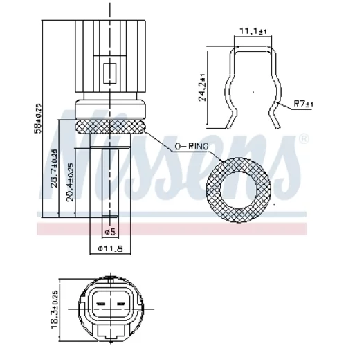 Snímač teploty chladiacej kvapaliny NISSENS 207020 - obr. 5