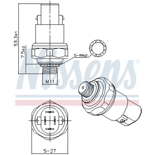 Tlakový spínač klimatizácie NISSENS 301088 - obr. 5