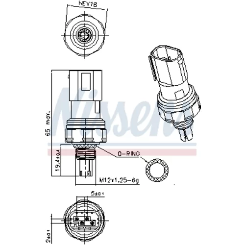 Tlakový spínač klimatizácie 301140 /NISSENS/ - obr. 5