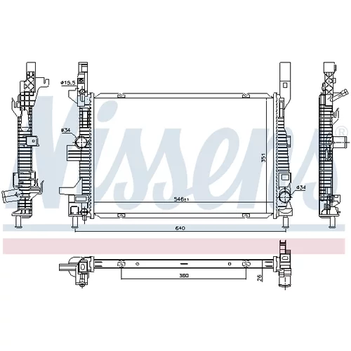 Chladič motora NISSENS 606033 - obr. 4