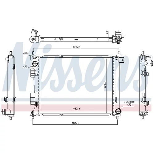 Chladič motora NISSENS 606735 - obr. 4