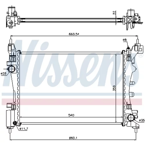 Chladič motora NISSENS 636005 - obr. 5