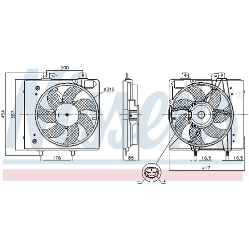 Ventilátor chladenia motora NISSENS 850087