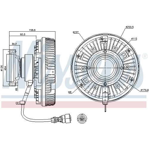 Spojka ventilátora chladenia NISSENS 86075 - obr. 5