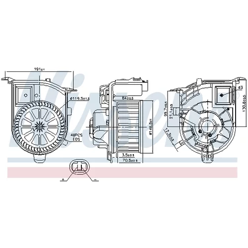 Vnútorný ventilátor NISSENS 87450 - obr. 5