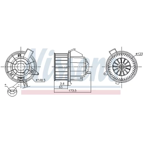 Vnútorný ventilátor NISSENS 87617