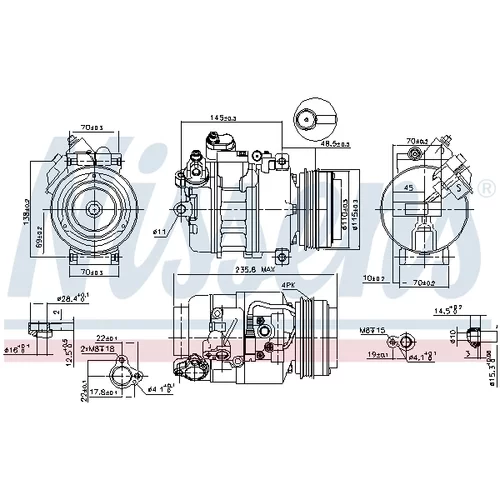 Kompresor klimatizácie 89080 /NISSENS/ - obr. 4