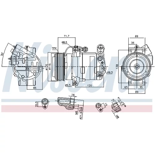 Kompresor klimatizácie NISSENS 890910 - obr. 6