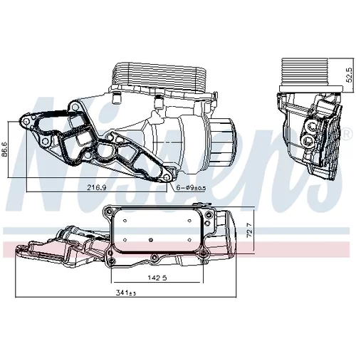 Chladič motorového oleja NISSENS 90933 - obr. 5