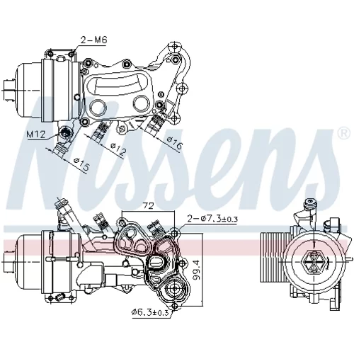 Chladič motorového oleja NISSENS 90992 - obr. 3