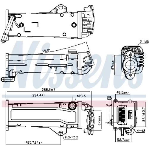 Chladič pre recirkuláciu plynov NISSENS 989284 - obr. 5