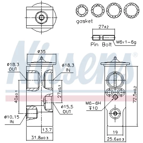 Expanzný ventil klimatizácie NISSENS 999385 - obr. 5