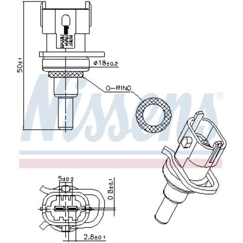 Snímač teploty chladiacej kvapaliny NISSENS 207097 - obr. 5