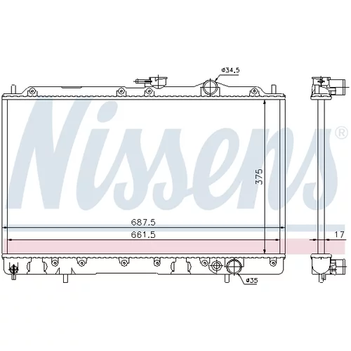 Chladič motora NISSENS 62830 - obr. 4