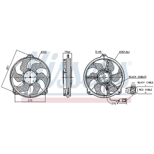 Ventilátor chladenia motora 850073 /NISSENS/