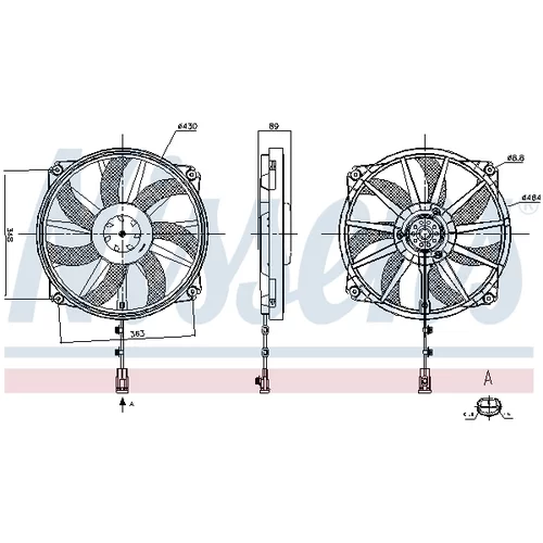 Ventilátor chladenia motora NISSENS 850109