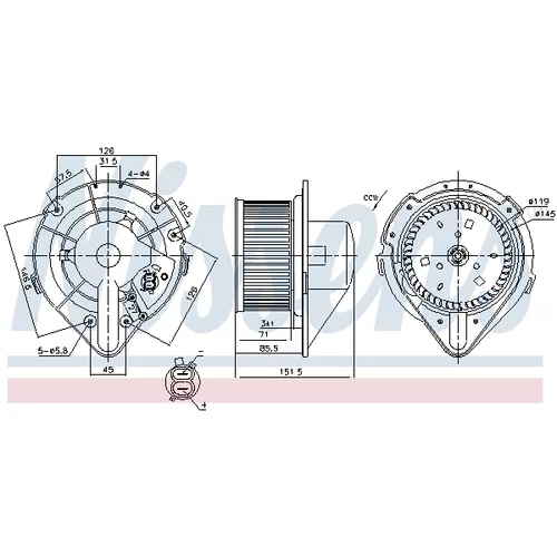 Vnútorný ventilátor NISSENS 87066 - obr. 5