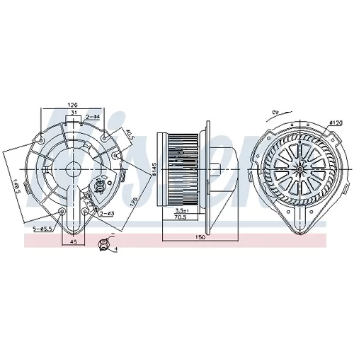 Vnútorný ventilátor NISSENS 87798 - obr. 5