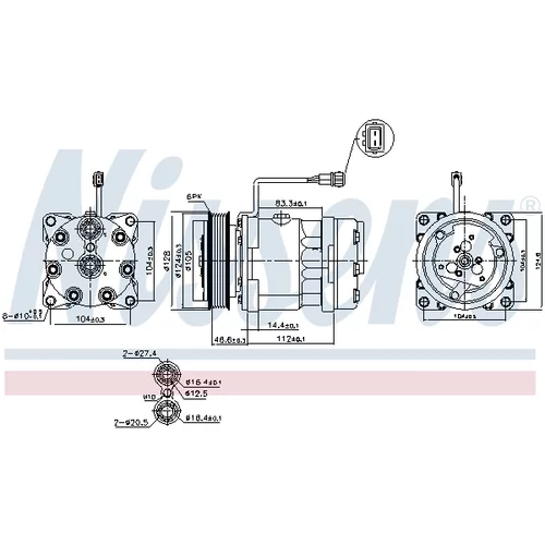 Kompresor klimatizácie NISSENS 89083 - obr. 4
