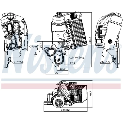 Chladič motorového oleja NISSENS 90953 - obr. 6