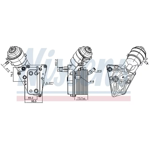 Chladič motorového oleja NISSENS 91347