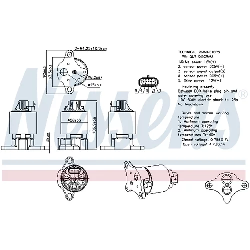 EGR ventil 98186 /NISSENS/ - obr. 6