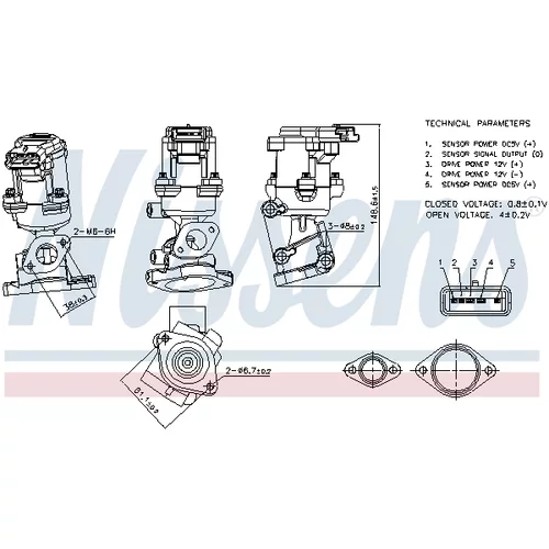 EGR ventil 98240 /NISSENS/ - obr. 6