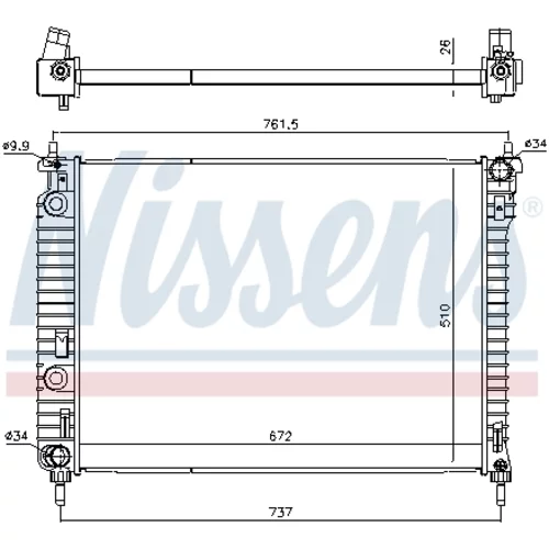 Chladič motora NISSENS 616905 - obr. 4