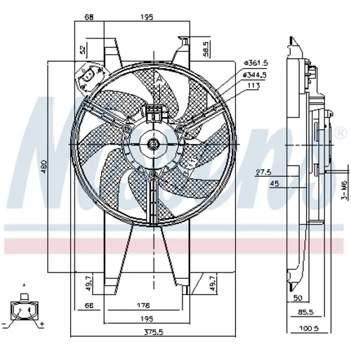 Ventilátor chladenia motora NISSENS 85767 - obr. 5