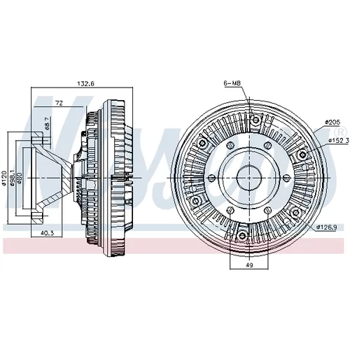 Spojka ventilátora chladenia NISSENS 86145 - obr. 4