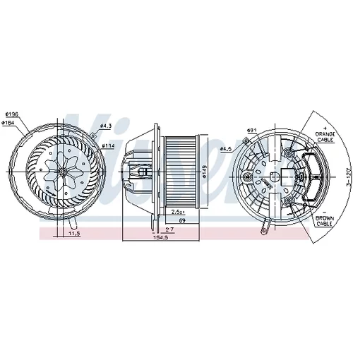 Vnútorný ventilátor NISSENS 87112 - obr. 4