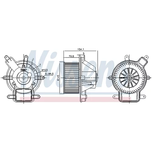 Vnútorný ventilátor NISSENS 87464 - obr. 5