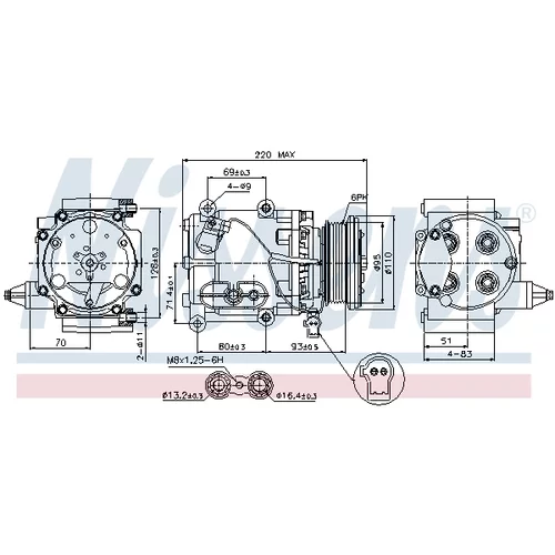 Kompresor klimatizácie NISSENS 89228 - obr. 4
