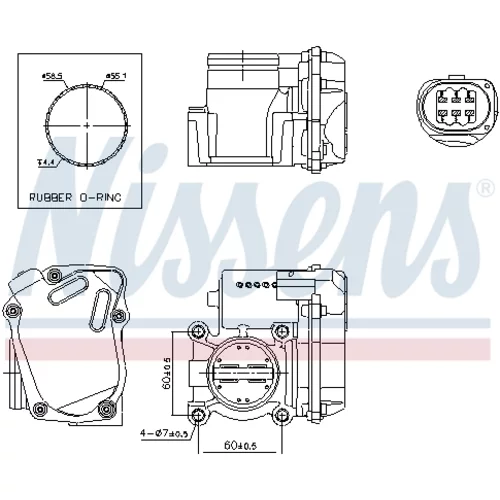 Hrdlo škrtiacej klapky NISSENS 955040 - obr. 5