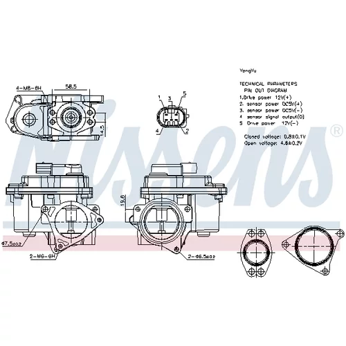 EGR ventil 98192 /NISSENS/ - obr. 5