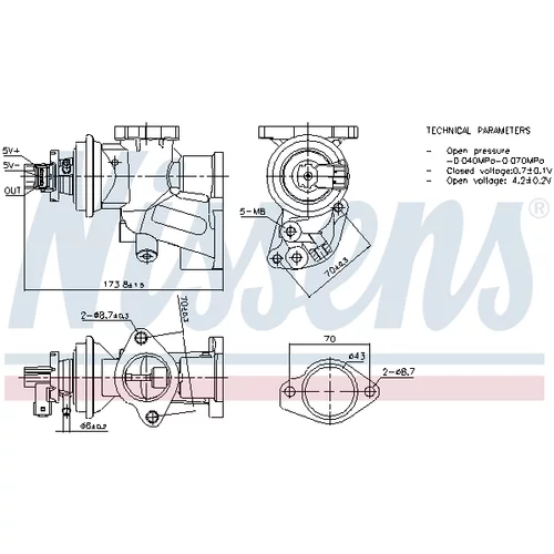 EGR ventil NISSENS 98475