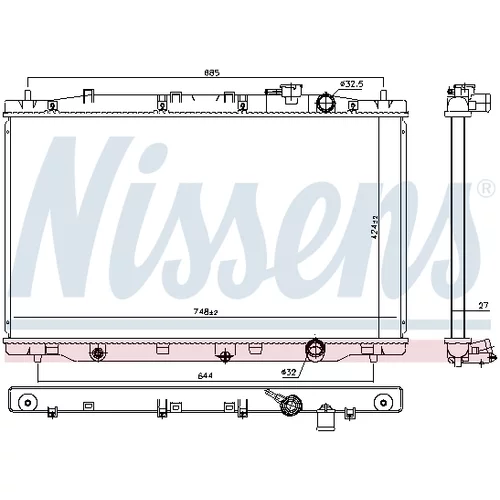 Chladič motora NISSENS 606443 - obr. 4