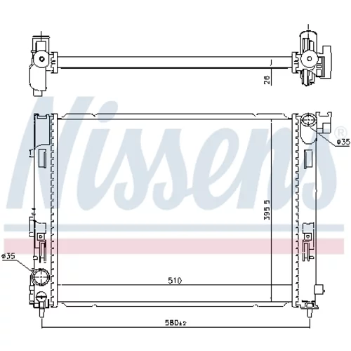 Chladič motora 606725 /NISSENS/ - obr. 4