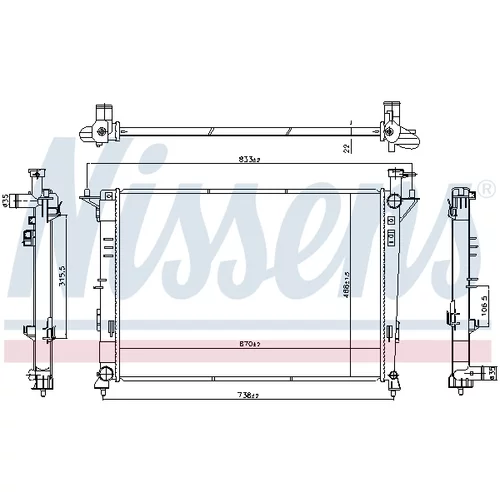 Chladič motora NISSENS 606824 - obr. 4