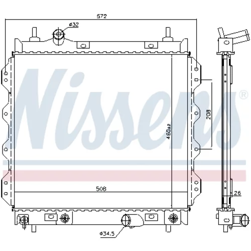 Chladič motora NISSENS 61002 - obr. 4