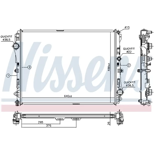 Chladič motora 627023 /NISSENS/ - obr. 5