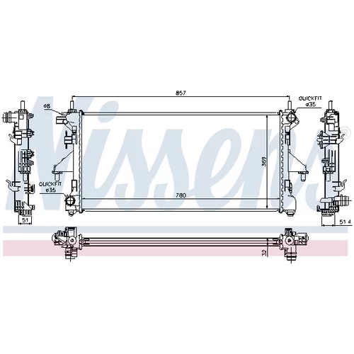 Chladič motora 63555A /NISSENS/ - obr. 4