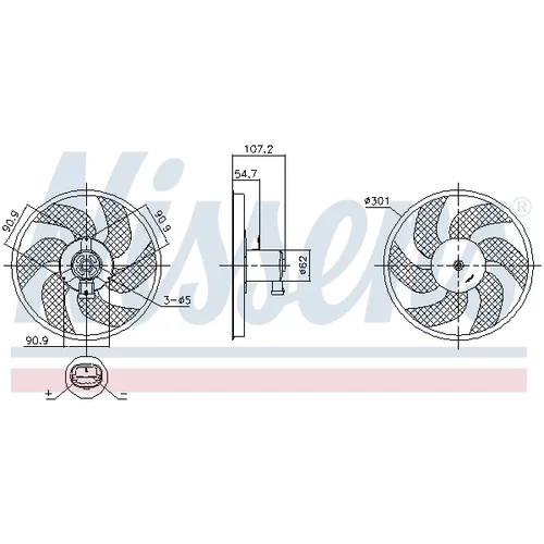 Ventilátor chladenia motora NISSENS 850084