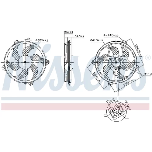 Ventilátor chladenia motora NISSENS 850093