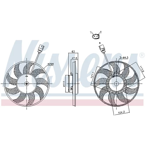 Ventilátor chladenia motora NISSENS 85866