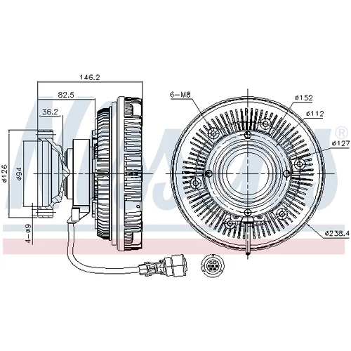 Spojka ventilátora chladenia NISSENS 86086 - obr. 6