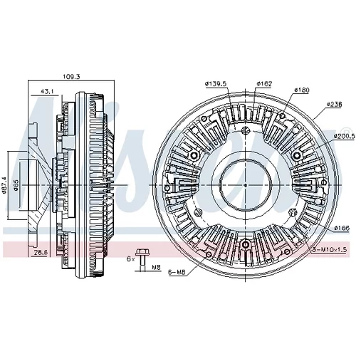 Spojka ventilátora chladenia NISSENS 86105