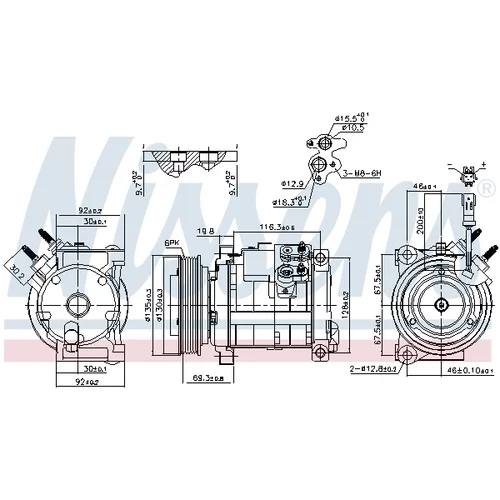 Kompresor klimatizácie NISSENS 890152 - obr. 6